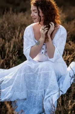 The TwoSisters Bohemian|Bohemian Jurken-Dream Dress Wit Broderie