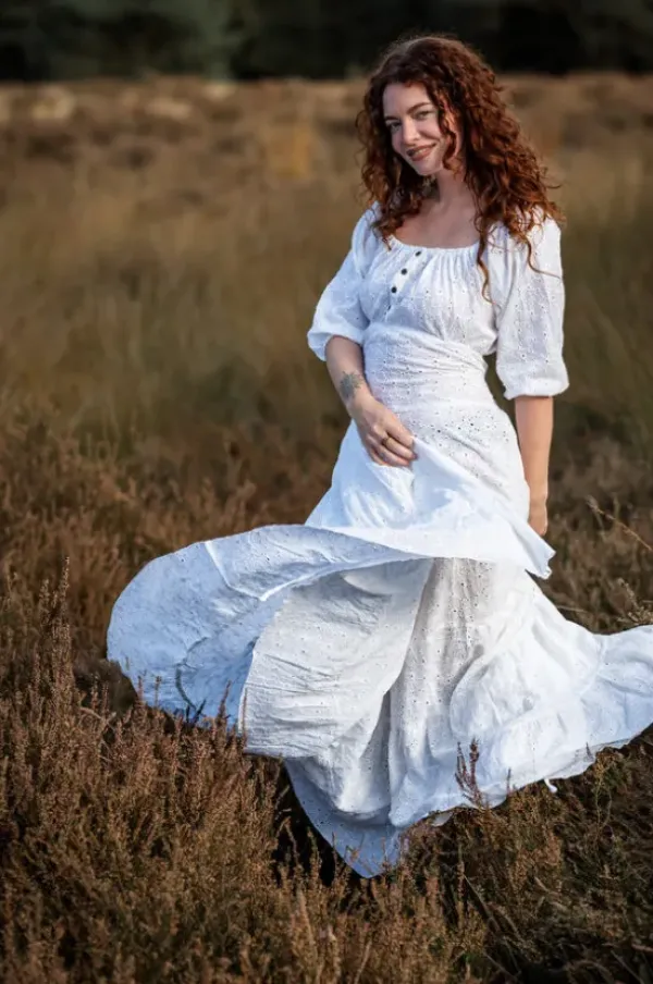 The TwoSisters Bohemian|Bohemian Jurken-Dream Dress Wit Broderie