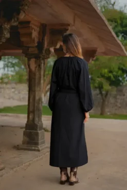 The TwoSisters Plus Size|Plus Size-Elora overhemd jurk Zwart