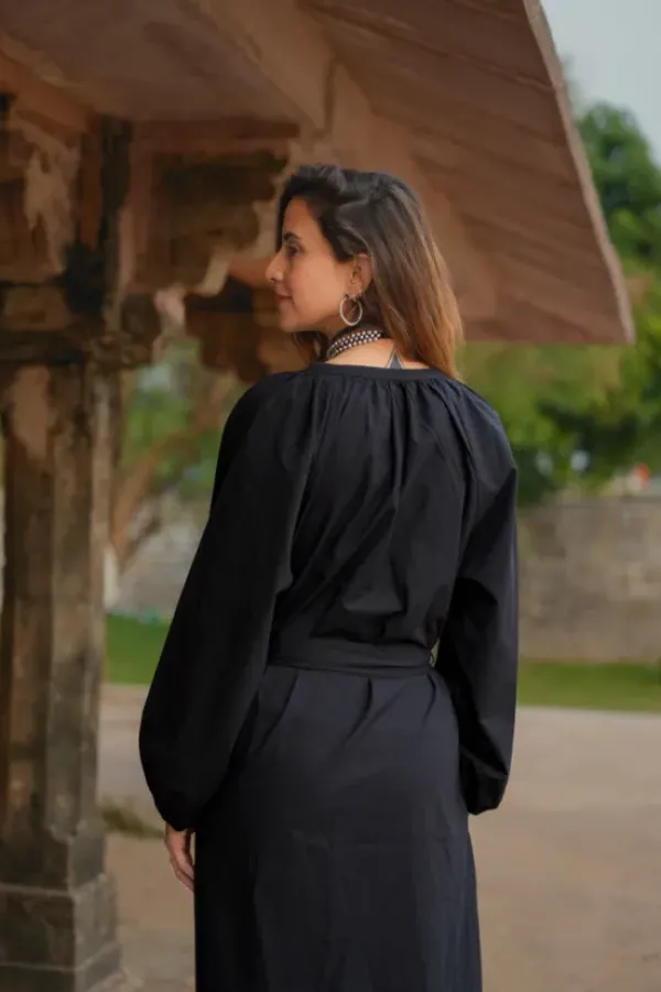The TwoSisters Plus Size|Plus Size-Elora overhemd jurk Zwart