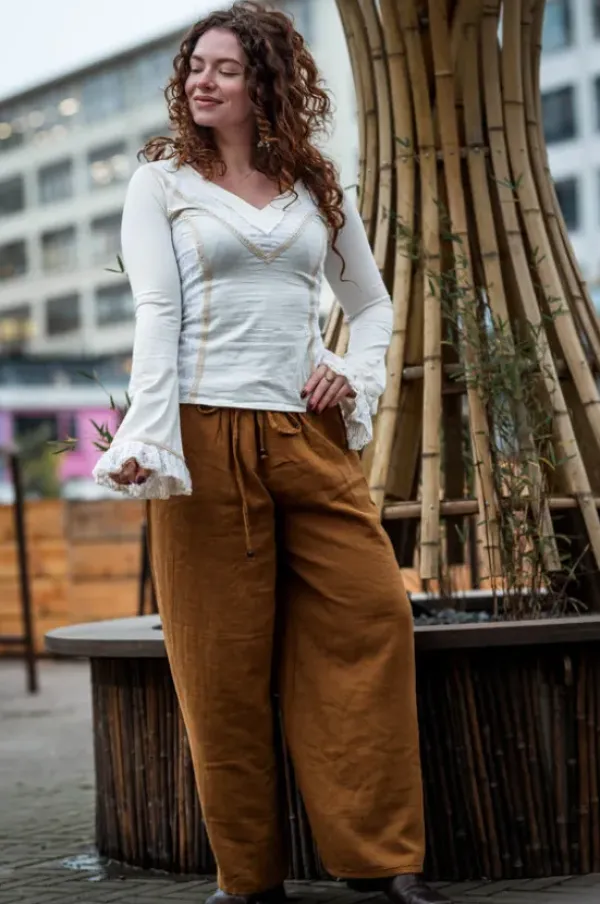 The TwoSisters Tops|Plus Size-Elven Hoodie Top Gebroken Wit