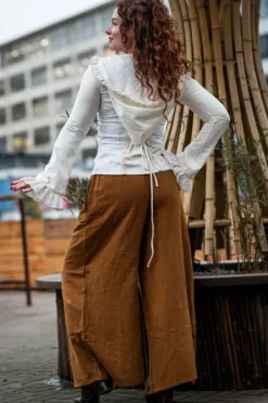 The TwoSisters Tops|Plus Size-Elven Hoodie Top Gebroken Wit