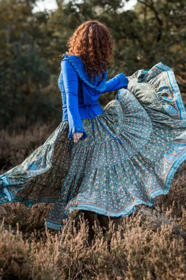 The TwoSisters Tops|Plus Size-Elven Hoodie Top Korenblauw