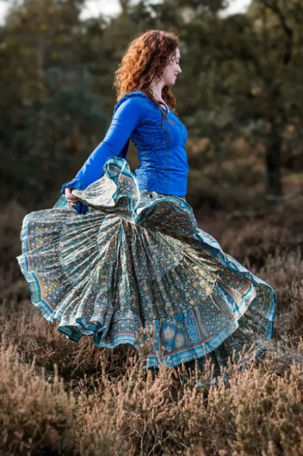 The TwoSisters Tops|Plus Size-Elven Hoodie Top Korenblauw