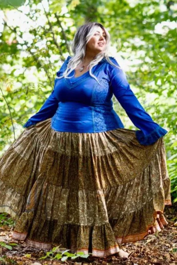 The TwoSisters Tops|Plus Size-Elven Hoodie Top Korenblauw