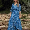 The TwoSisters Ibiza|Flamenco-Flamenco Rok & Blouse Blauw
