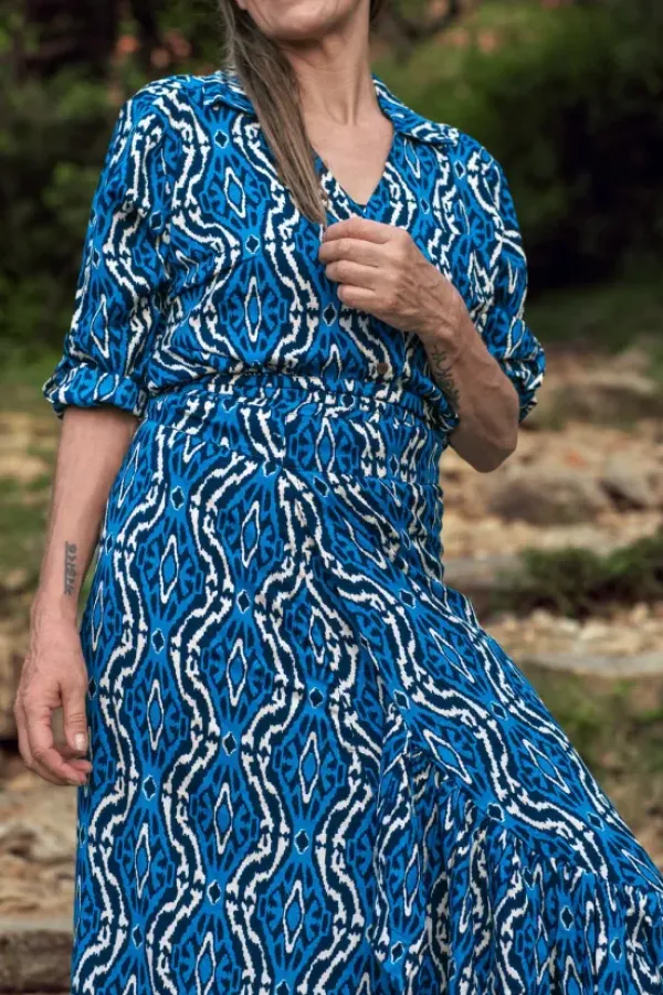 The TwoSisters Ibiza|Flamenco-Flamenco Rok & Blouse Blauw