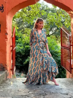 The TwoSisters Ibiza|Flamenco-Flamenco Rok & Blouse Bleu