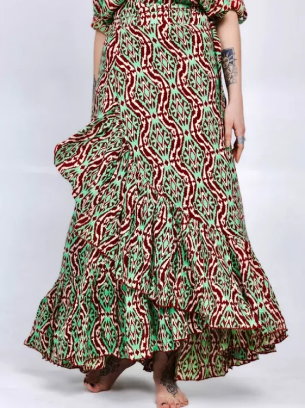 The TwoSisters Ibiza|Flamenco-Flamenco Rok & Blouse Groen
