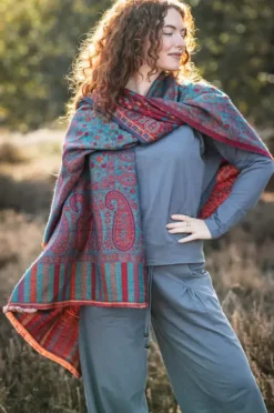 The TwoSisters Broeken|Broeken En Legging-Flow Pant Blue/grijs