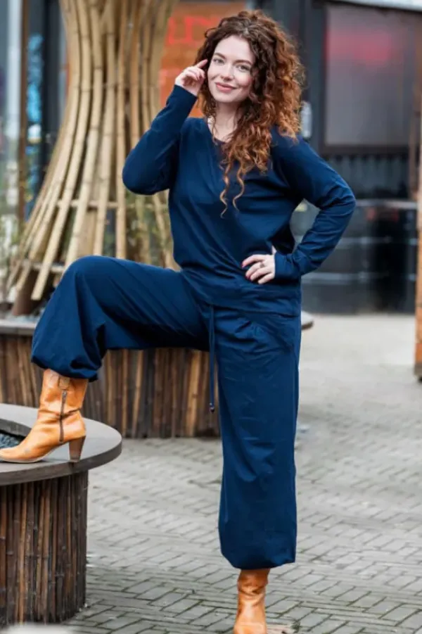 The TwoSisters Broeken|Broeken En Legging-Flow Pant Marineblauw