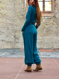 The TwoSisters Broeken|Broeken En Legging-Flow Pant Petrol