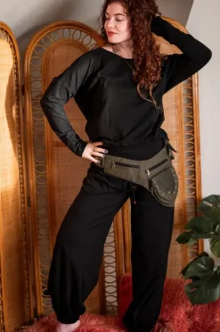 The TwoSisters Broeken|Broeken En Legging-Flow Pant Zwart