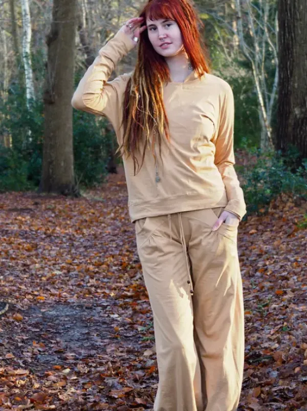 The TwoSisters Tops|Lange Mouw-Flow Sweater Nude