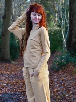 The TwoSisters Tops|Lange Mouw-Flow Sweater Nude