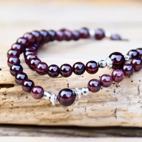 The TwoSisters Kettingen|Buddhist Malas-Garnet Buddha Mala