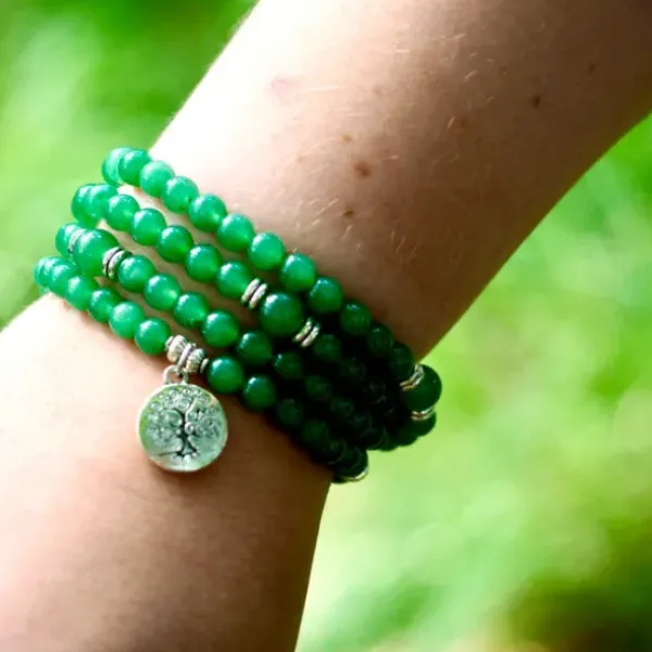 The TwoSisters Kettingen|Buddhist Malas-Green Onyx mala