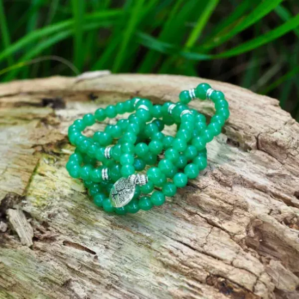 The TwoSisters Kettingen|Buddhist Malas-Green Onyx mala