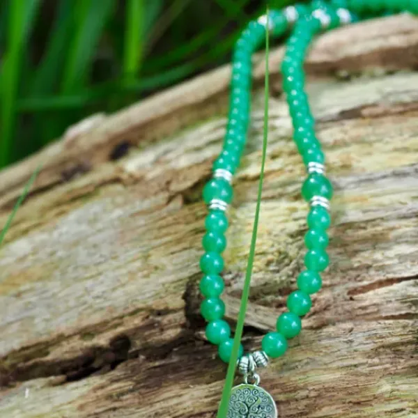 The TwoSisters Kettingen|Buddhist Malas-Green Onyx mala