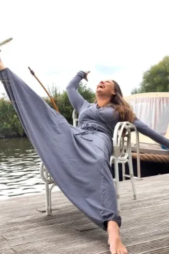 The TwoSisters Broeken|Broeken En Legging-Harmonia Harem Pant Grijs/Blue