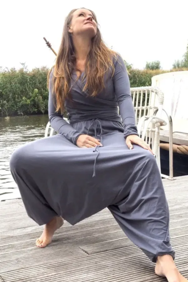 The TwoSisters Broeken|Broeken En Legging-Harmonia Harem Pant Grijs/Blue