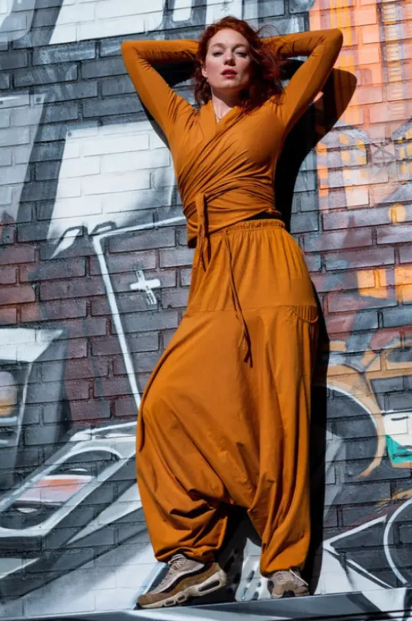 The TwoSisters Broeken|Broeken En Legging-Harmonia Harem Pant Oker/Oranje