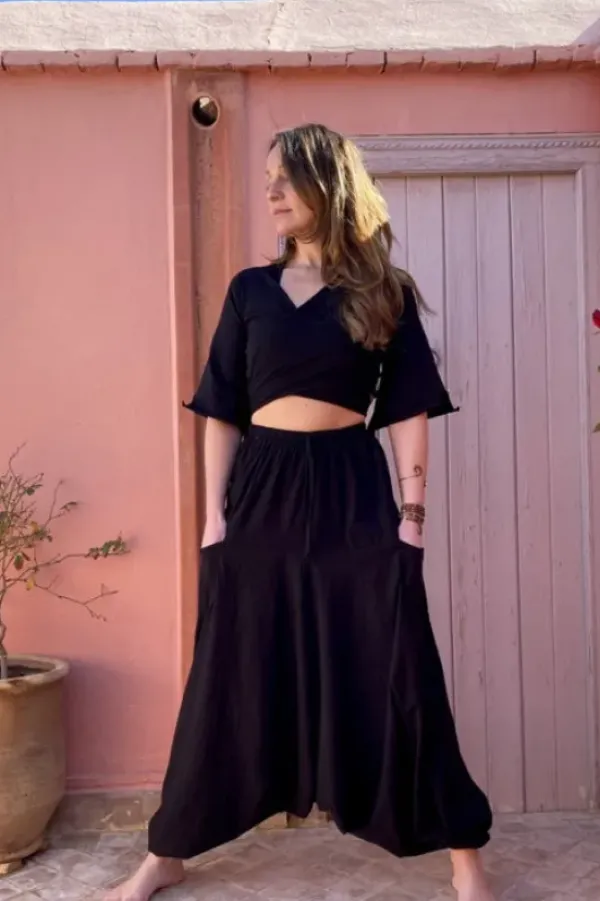 The TwoSisters Broeken|Broeken En Legging-Harmonia Harem Pant Zwart
