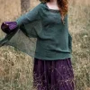 The TwoSisters Plus Size-Hooded Poncho Groen