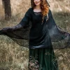 The TwoSisters Plus Size-Hooded Poncho Zwart