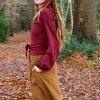 The TwoSisters Tops|Plus Size-Hooded Vest Sweater Marroon Rood