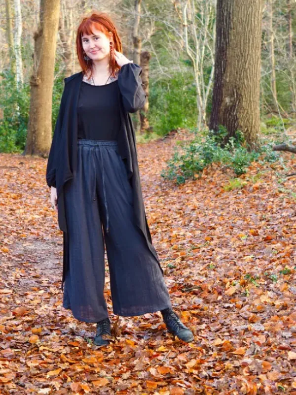 The TwoSisters Tops|Plus Size-Hooded Vest Sweater Zwart