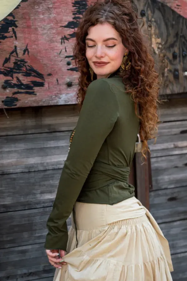 The TwoSisters Tops|Plus Size-Iris Top Groen