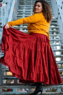 The TwoSisters Tops|Plus Size-Iris Top Oranje/ Oker