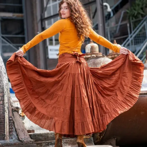 The TwoSisters Tops|Plus Size-Iris Top Oranje/ Oker