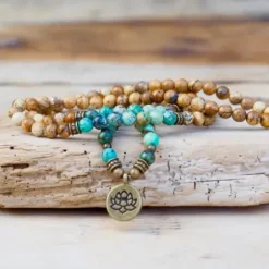 The TwoSisters Kettingen|Buddhist Malas-Jasper Lotus mala