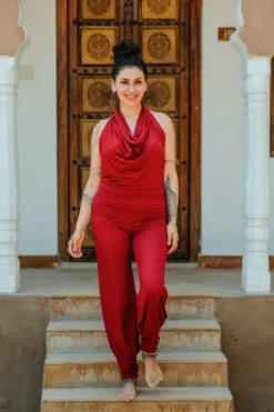 The TwoSisters Broeken|Broeken En Legging-Jumpsuit Om MY Rood