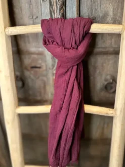The TwoSisters Sjaals|Nomad Chic Collectie-Katoenen Sjaal Aubergine