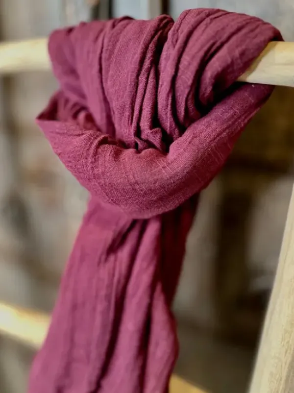 The TwoSisters Sjaals|Nomad Chic Collectie-Katoenen Sjaal Aubergine