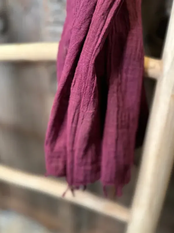 The TwoSisters Sjaals|Nomad Chic Collectie-Katoenen Sjaal Aubergine