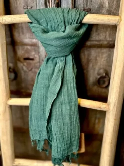 The TwoSisters Sjaals|Nomad Chic Collectie-Katoenen Sjaal Groen