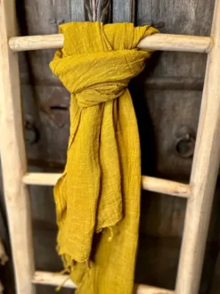 The TwoSisters Sjaals|Nomad Chic Collectie-Katoenen Sjaal Okergeel