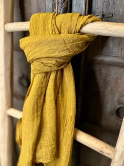 The TwoSisters Sjaals|Nomad Chic Collectie-Katoenen Sjaal Okergeel