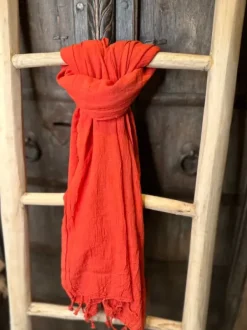 The TwoSisters Sjaals|Nomad Chic Collectie-Katoenen Sjaal Rood