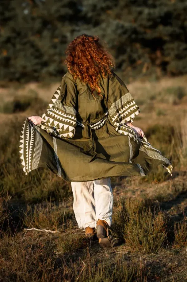 The TwoSisters Kaftan-Kimono Jurk Zahara Groen