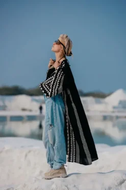 The TwoSisters Kaftan-Kimono Jurk Zahara Zwart
