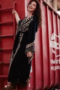The TwoSisters Kaftan-Kimono Jurk Zahara Zwart