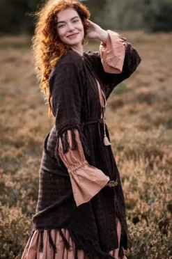 The TwoSisters Plus Size-Layla Kimono Donkerbruin