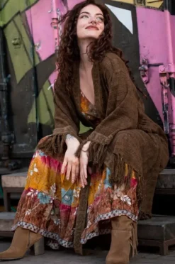 The TwoSisters Plus Size-Layla Kimono Warm bruin