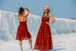 The TwoSisters Gypsy|Zomer-Litha Dress kort marroon rood