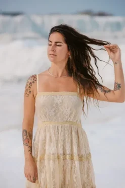 The TwoSisters Gypsy|Zomer-Litha Dress Lang Gebroken Wit